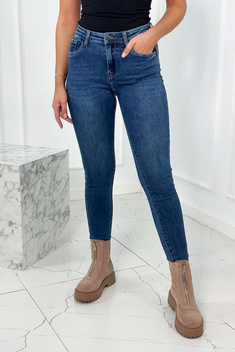 Spodnie damskie jeansowe skinny Eléonore, barva Džínová