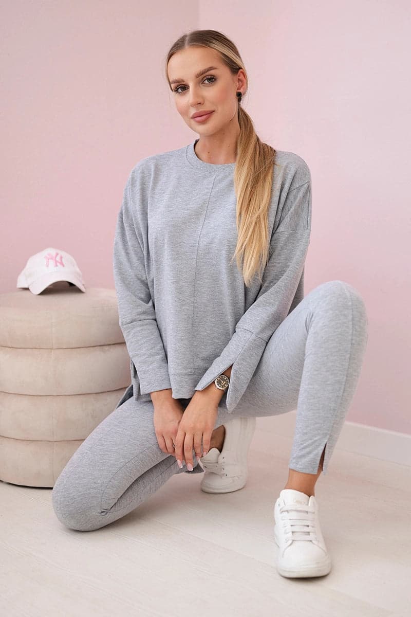 Dámský bavlněný oversize komplet Simone, barva Šedý